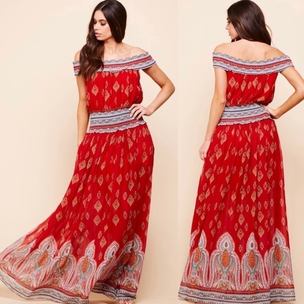 Off the-shoulder maxi dress - Picture 3 of 8